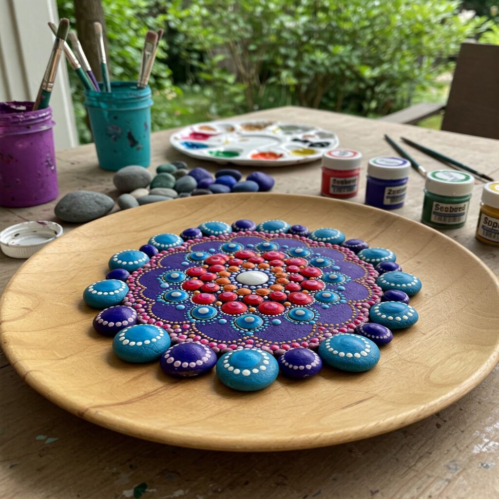bunte Steinmandalas