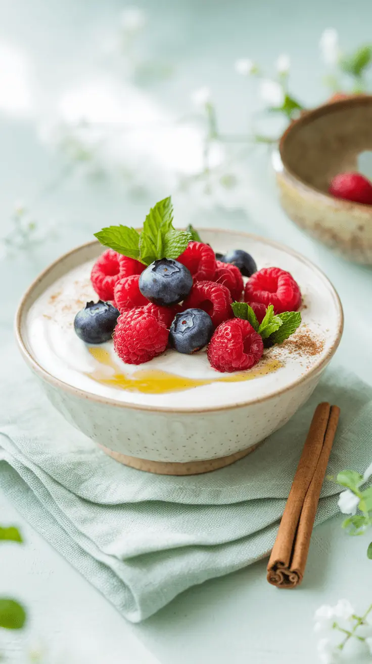 Der süße, frische Geschmack der Beeren mischt sich mit der cremigen Textur des Joghurts. Ein Snack, der dich durch den Tag begleitet und dir das Gefühl gibt, etwas richtig Gutes für dich zu tun.