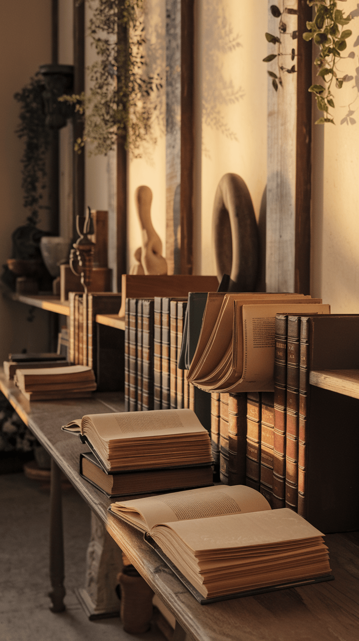Du greifst nach einem der alten Bücher, das sanft auf dem Tisch liegt. Die Seiten rascheln, als du das erste Kapitel aufschlägst, und du fühlst dich sofort in eine andere Zeit versetzt – das Parfüm der alten Seiten und die Geschichten, die sie erzählen, lassen den Raum noch einladender und geheimnisvoller wirken.