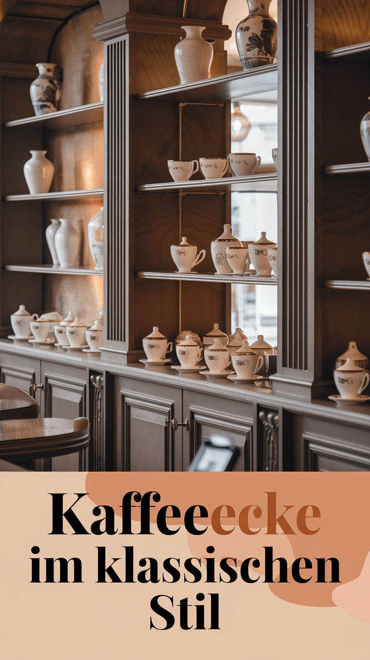 Du betrittst einen Raum, der von klassischen Möbeln und edlem Porzellan geprägt ist. Die Kaffeebar strahlt eine ruhige Eleganz aus, und du genießt deinen Kaffee in einer Atmosphäre der Zeitlosigkeit.