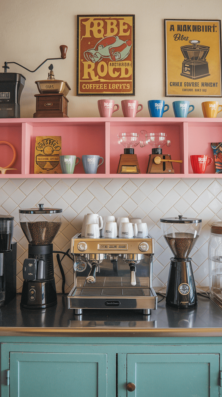 Du wirst von den lebendigen Farben und dem Retro-Charme deiner Kaffeebar begrüßt. Die alte Kaffeemaschine brüht deinen Kaffee auf und erinnert dich an vergangene Zeiten, während du deinen ersten Schluck in dieser besonderen Atmosphäre genießt.