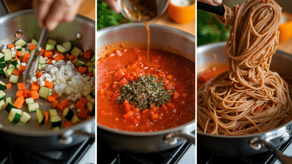 Zubereitung Clean Eating Pasta