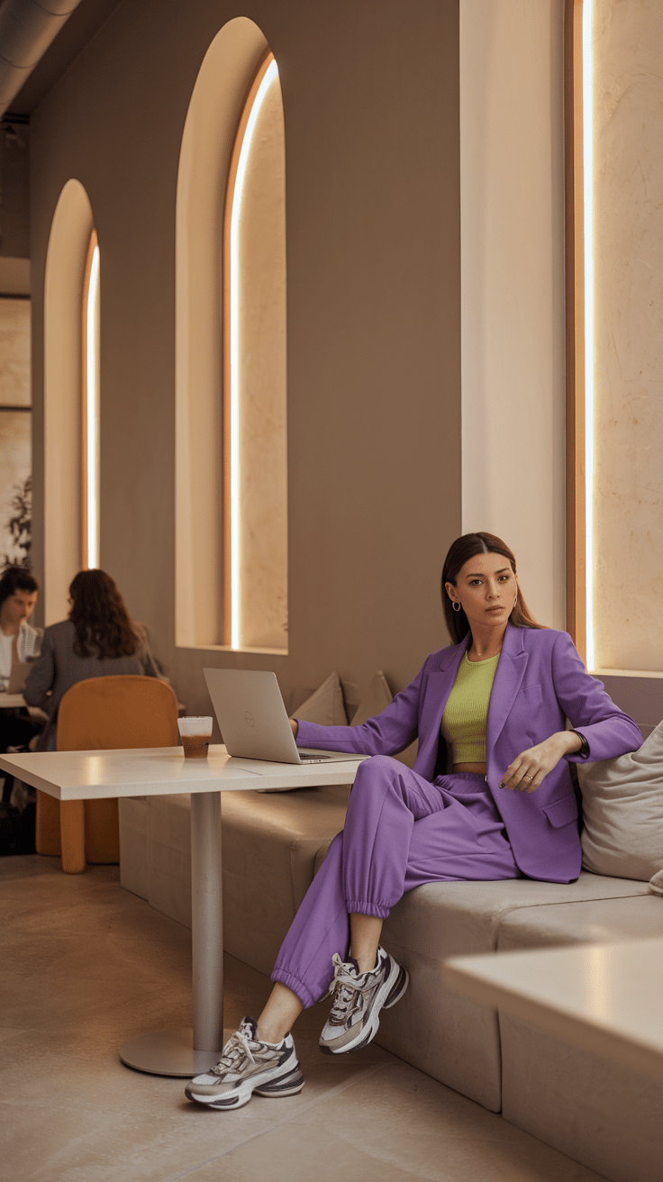 Du sitzt entspannt im Co-Working-Café, Laptop aufgeklappt und Cappuccino neben dir. Dein Look wirkt souverän und trotzdem absolut entspannt – du fühlst dich bereit für den Tag, egal was kommt!