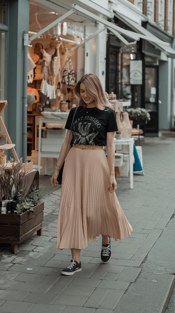 Ein entspannter Bummel durch kleine Boutiquen, du entdeckst Schätze und lässt dich treiben. Dein Outfit fällt auf – verspielt und gleichzeitig modern.