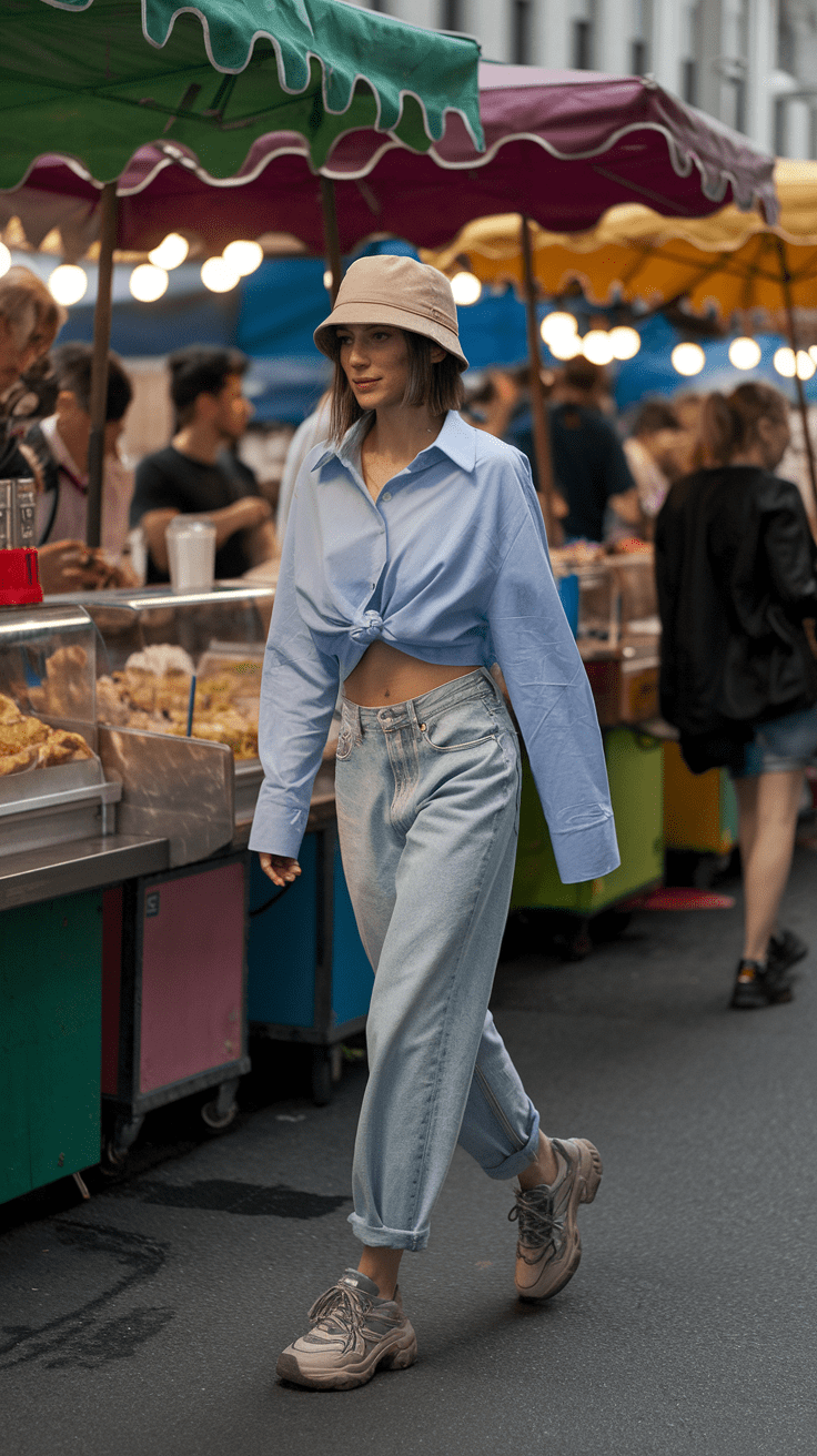 Du bist mit Freunden auf einem Street-Food-Markt, der Duft von frischen Leckereien liegt in der Luft. Dein Look ist locker, entspannt und hebt sich trotzdem vom Rest ab – genau dein Vibe!