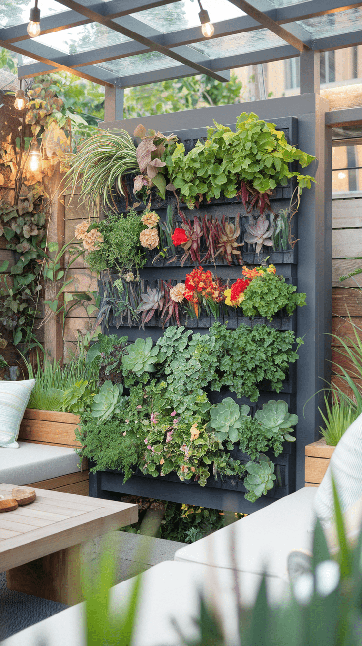 Eine bunte Wand aus duftenden Kräutern, bunten Blüten und frischem Grün rahmt deine Outdoor-Lounge ein. Ein Ort, an dem jeder Zentimeter Leben versprüht – und deine Gartenküche gleich mitgewürzt wird.