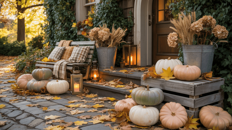 14 Herbst Außendekoration Ideen, die deinen Eingangsbereich sofort gemütlicher machen