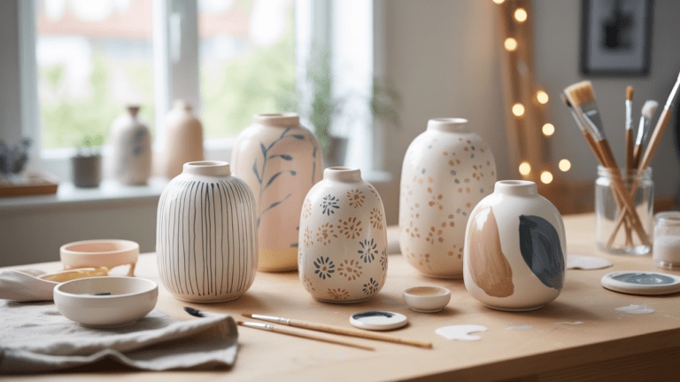 Keramikvasen bemalen Ideen für ruhige, kreative Momente