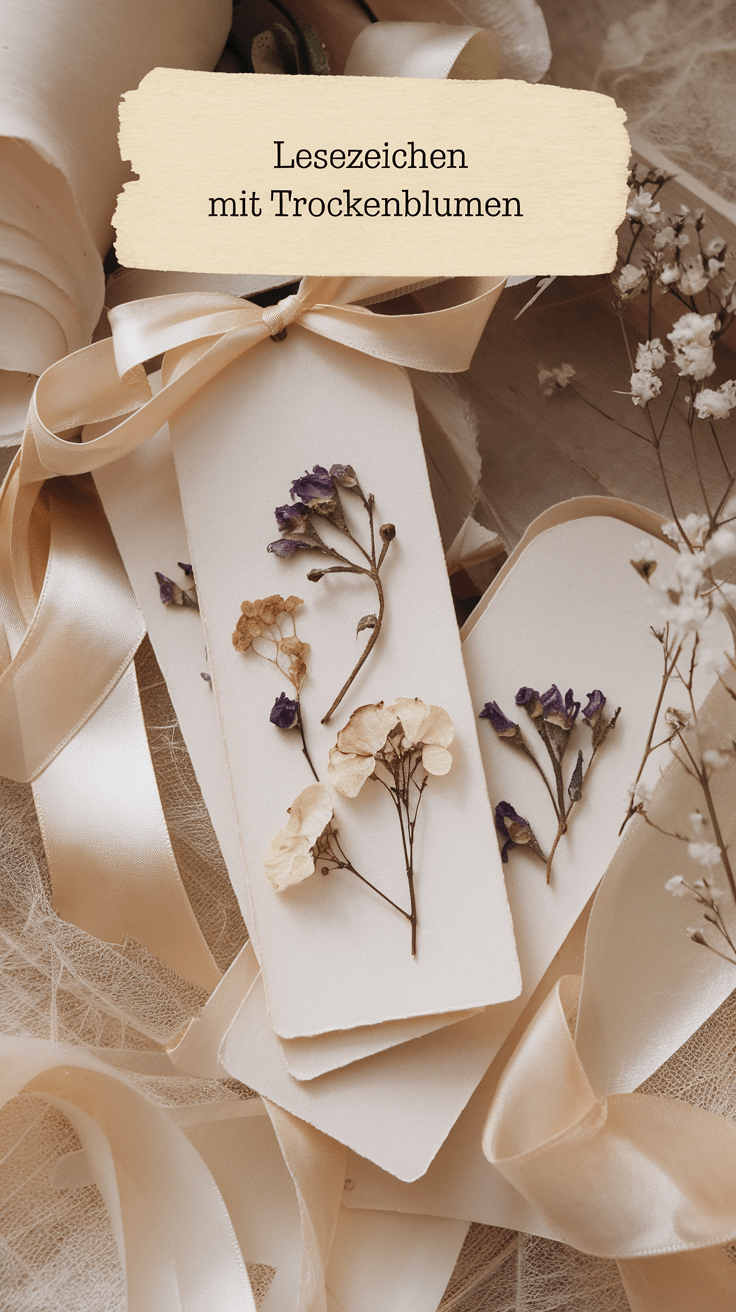 16. Lesezeichen mit Trockenblumen
