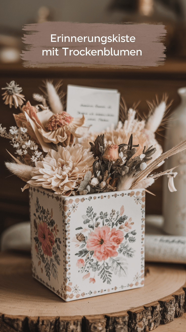 19. DIY Erinnerungskiste mit Blüten