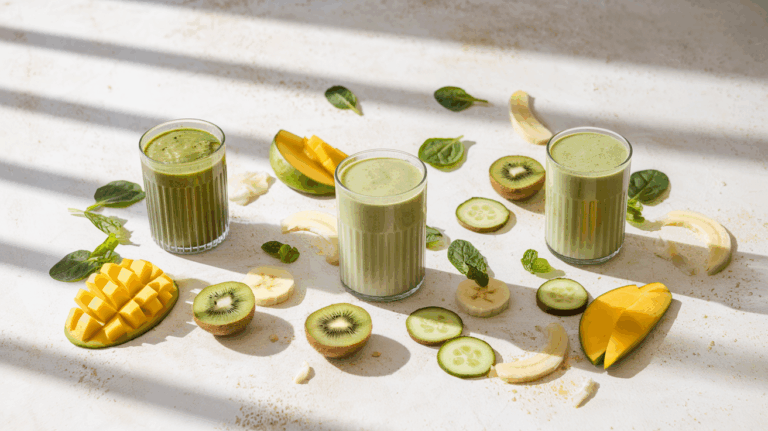 13 grüne Smoothies mit nur 3 Zutaten – super simpel & super gesund