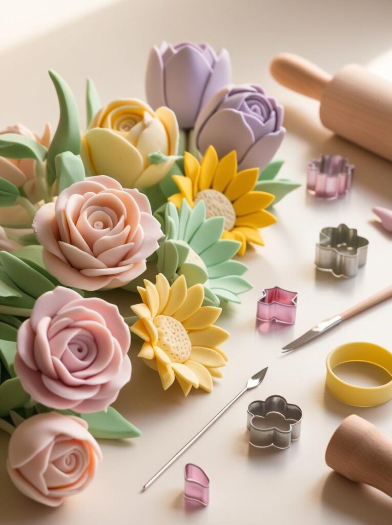 Blumen aus Knete