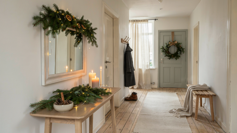 15 Flur weihnachtlich dekorieren Ideen für einen festlichen Eingangsbereich
